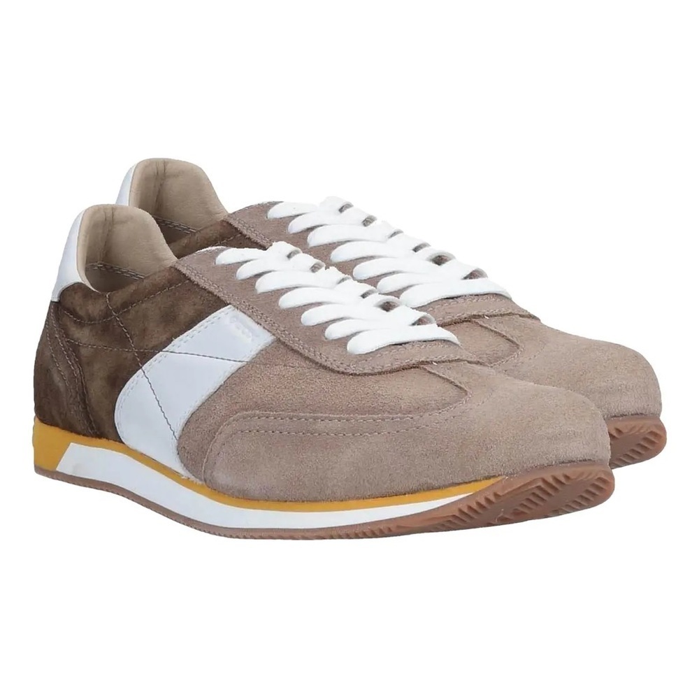 Geox Respira Men’s Vinto Multicolour Leather/Suede Low-Top Sneakers Size 7 US